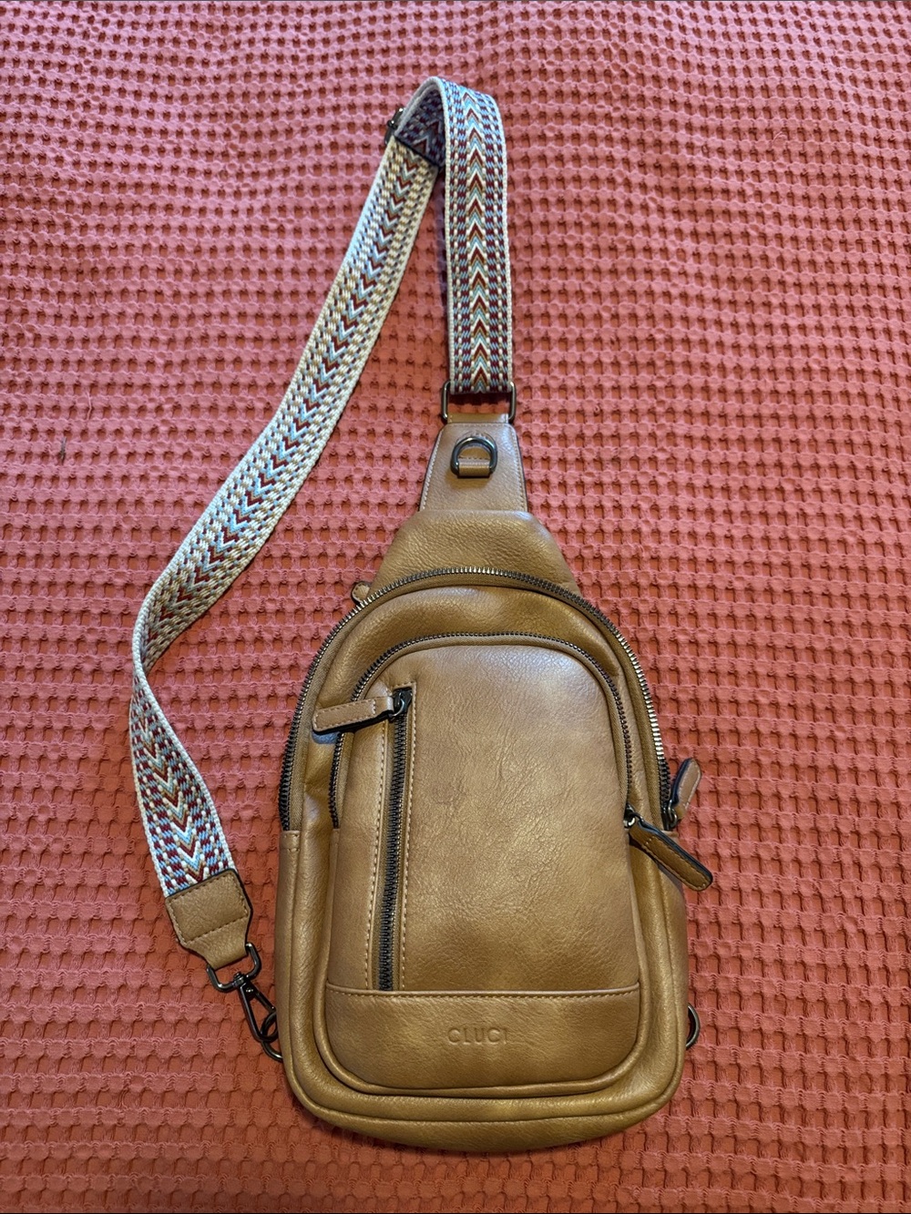 Faux Leather Crossbody Bag